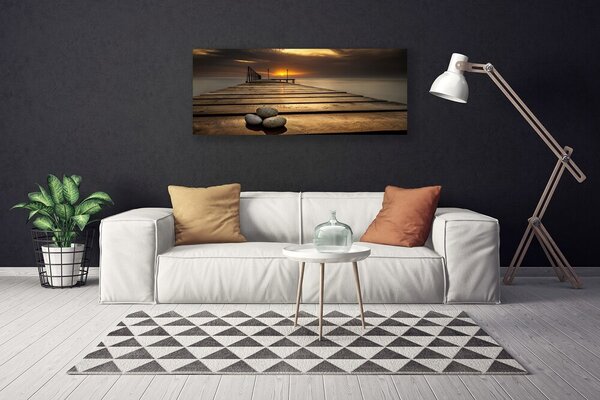Obraz canvas Sielska Łąka w Zachodzącym Słońcu