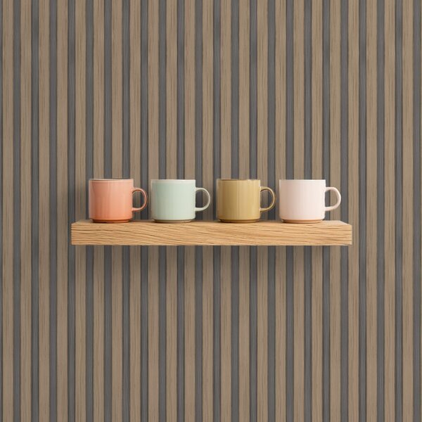 Tapety Pionowe listwy drewniane i szare o kontrastującym rytmie, Tapety Geometryczne, Tapety w paski, a00992 : Uwalls.pl