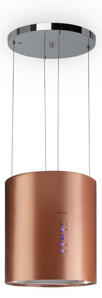 Klarstein Barett, okap kuchenny wyspowy, pochłaniacz, Ø 35 cm, 560 m³/h, LED, filtr węglowy, kolor miedziany