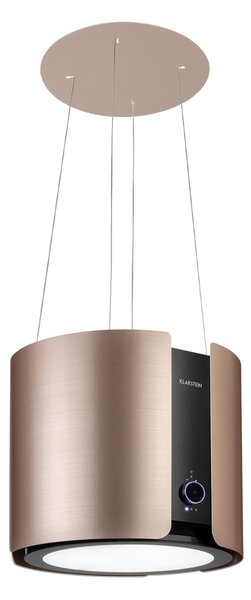 Klarstein Skyfall Smart, okap kuchenny wyspowy, pochłaniacz, Ø 45 cm, 402 m³/h, LED, stal nierdzewna, kolor złoty