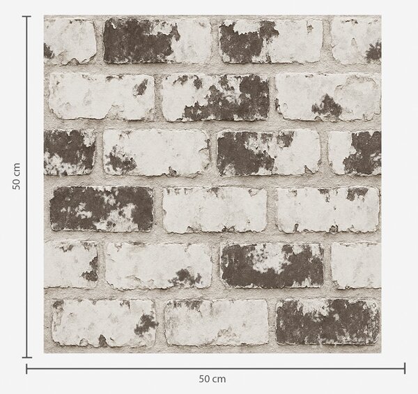 Tapety Teksturowana biała cegła z delikatnym szarym wyblaknięciem, Tapety Loft, a01031 : Uwalls.pl