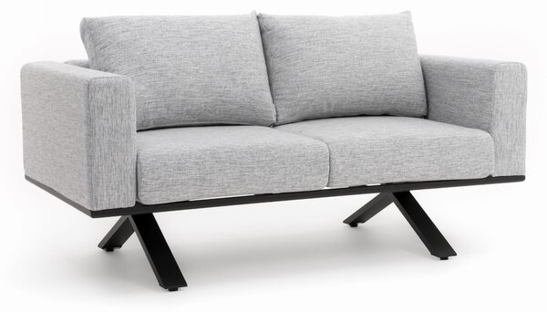 Sofa ogrodowa 2 osobowa MARABELLA szara nowoczesna aluminiowa