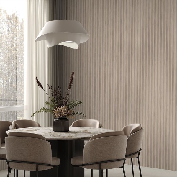 Tapety Jasne pionowe listwy w beżowo-szarej palecie kolorów, Tapety Geometryczne, Tapety w paski, a01054v1 : Uwalls.pl