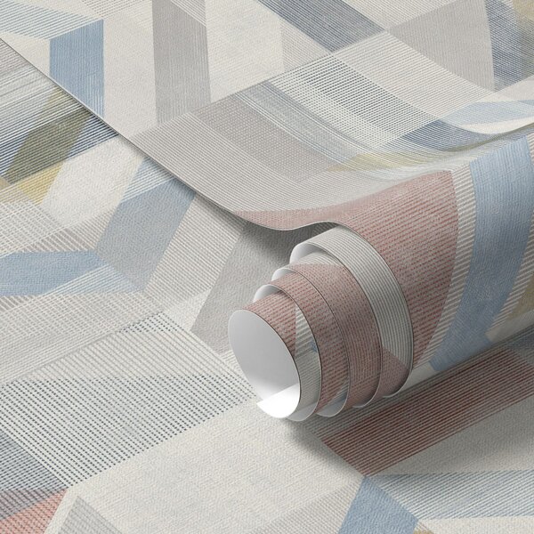 Tapety Geometryczne strzałki w pastelowych odcieniach czerwieni i błękitu, Tapety Abstrakcyjne, a01056 : Uwalls.pl