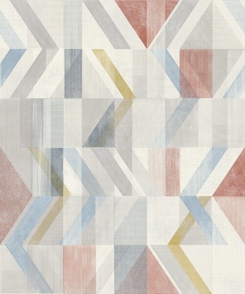 Tapety Geometryczne strzałki w pastelowych odcieniach czerwieni i błękitu, Tapety Abstrakcyjne, a01056 : Uwalls.pl