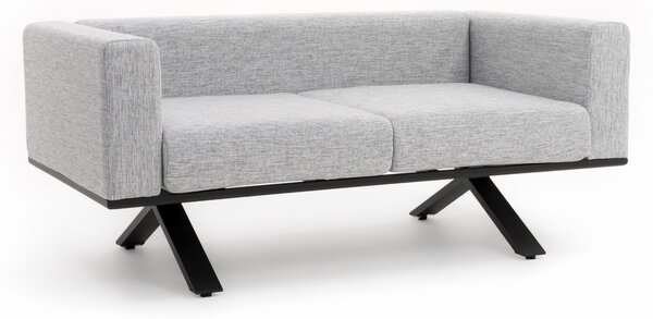 Sofa ogrodowa 2 osobowa MARABELLA szara nowoczesna aluminiowa