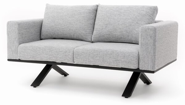 Sofa ogrodowa 2 osobowa MARABELLA szara nowoczesna aluminiowa