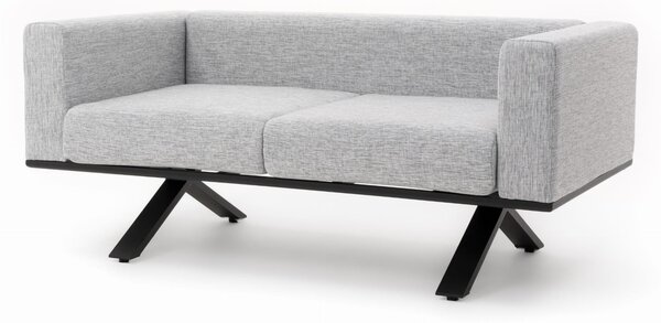 Sofa ogrodowa 2 osobowa MARABELLA szara nowoczesna aluminiowa