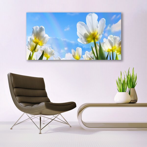 Obraz canvas na ścianę Ogród Kolorowych Tulipanów