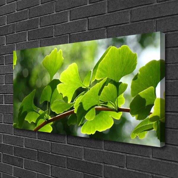 Obraz canvas na ścianę Zielone Liście na Gałęzi