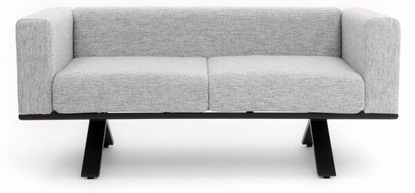 Sofa ogrodowa 2 osobowa MARABELLA szara nowoczesna aluminiowa