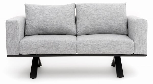 Sofa ogrodowa 2 osobowa MARABELLA szara nowoczesna aluminiowa