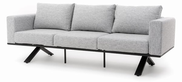 Kanapa ogrodowa nowoczesna luksusowa aluminiowa - MARABELLA - szara