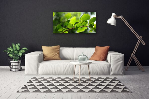 Obraz canvas na ścianę Zielone Liście na Gałęzi