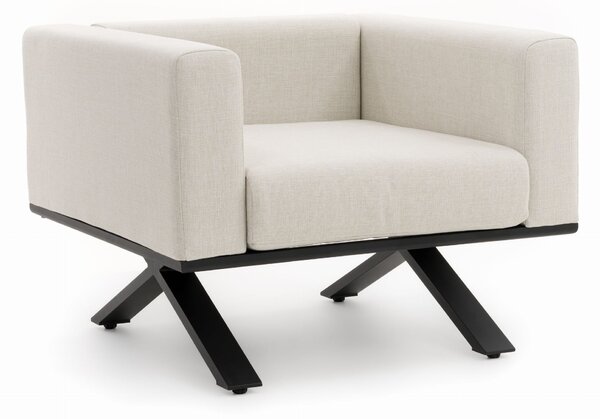 Fotel ogrodowy MARABELLA beżowy nowoczesny aluminiowy