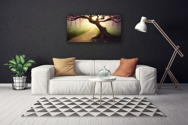 Obraz canvas na ścianę Promienie Słońca w Koronie Drzewa