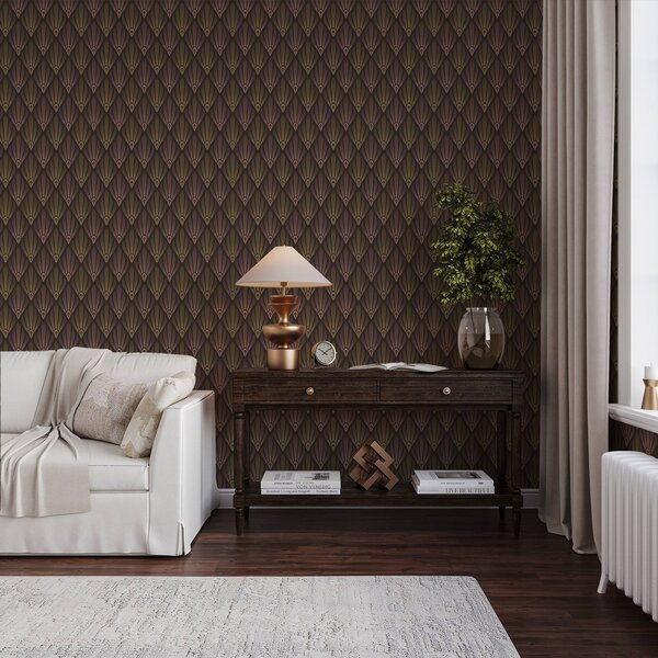 Tapety Bogaty styl art déco z ciepłymi przejściami kolorystycznymi, Tapety Abstrakcyjne, a01064v2 : Uwalls.pl