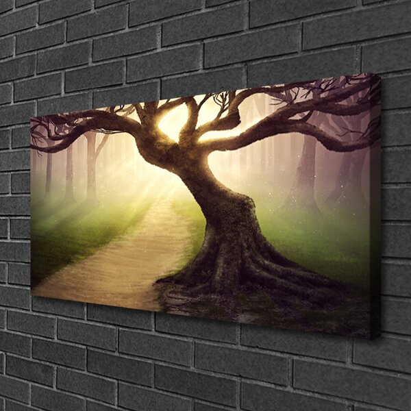 Obraz canvas na ścianę Promienie Słońca w Koronie Drzewa