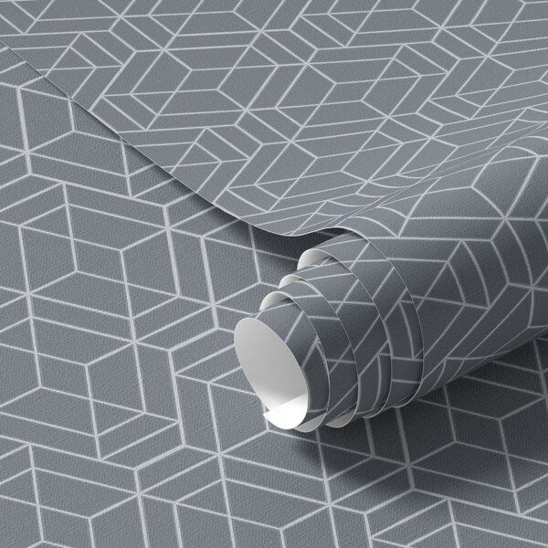 Tapety Szare tło z białymi trójwymiarowymi kostkami ułożonymi w siatkę, Tapety Abstrakcyjne, a01067v2 : Uwalls.pl