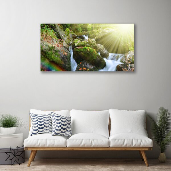 Obraz canvas Tęczowa Kaskada Wodna