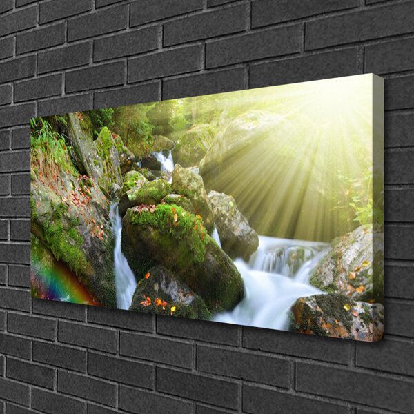 Obraz canvas Tęczowa Kaskada Wodna
