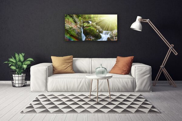 Obraz canvas Tęczowa Kaskada Wodna