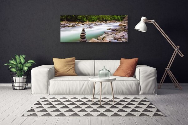 Obraz canvas Dziki Potok w Górskim Lesie