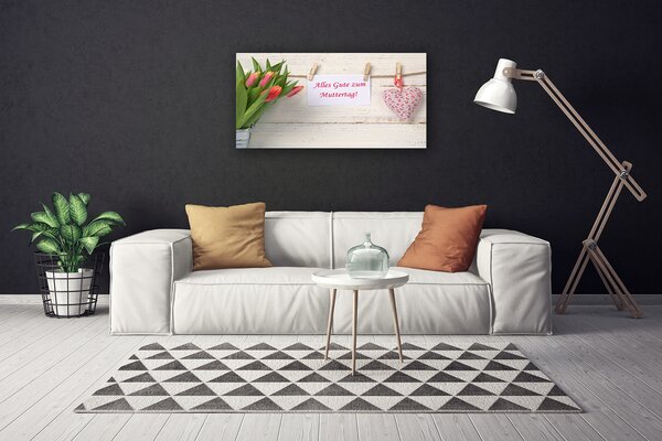 Obraz canvas Artystyczne Serce z Tulipanów