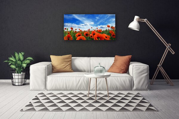 Obraz canvas Czerwone Maki w Blasku Słońca
