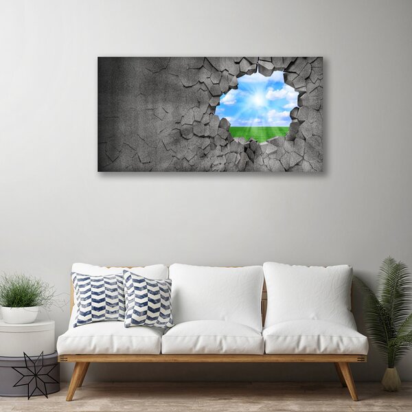 Obraz canvas Artystyczna Iluzja Pękniętej Ściany