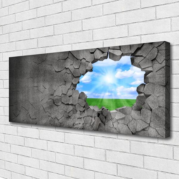 Obraz canvas Artystyczna Iluzja Pękniętej Ściany