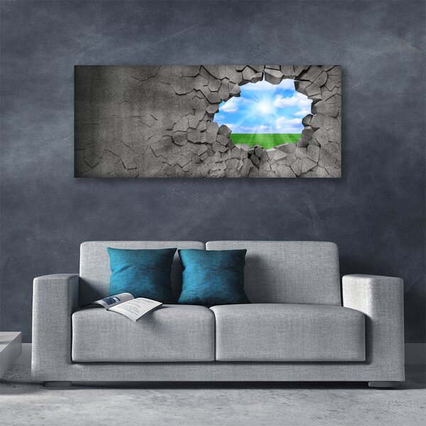 Obraz canvas Artystyczna Iluzja Pękniętej Ściany