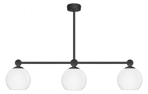 Czarna lampa nad stół z trzema kloszami GC-S3L