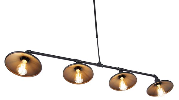 Industrialna lampa wisząca czarna - 4 Laser Oswietlenie wewnetrzne