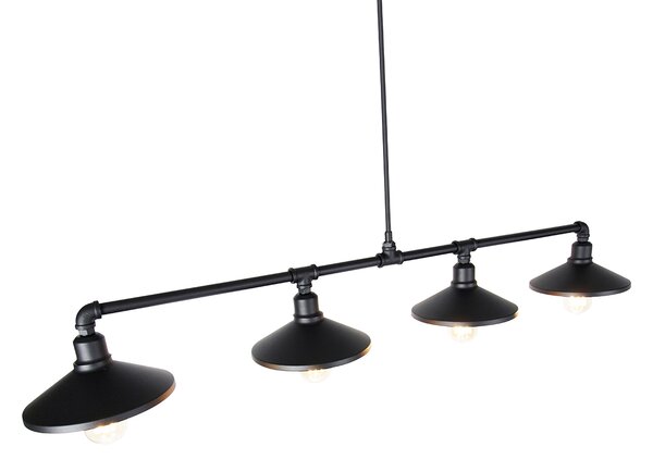 Industrialna lampa wisząca czarna - 4 Laser Oswietlenie wewnetrzne
