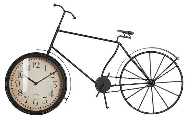Zegar stołowy w kształcie roweru dekoracja mieszkania 37cm metalowy czarny Lillo Beliani