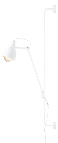 Biała lampa ścienna Laola z funkcją regulacji wysokości