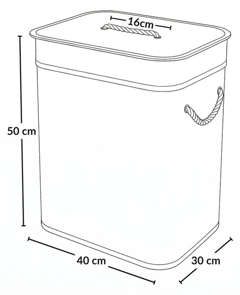 Bambusowy kosz na pranie z wyjmowanym workiem SANA, 60 l