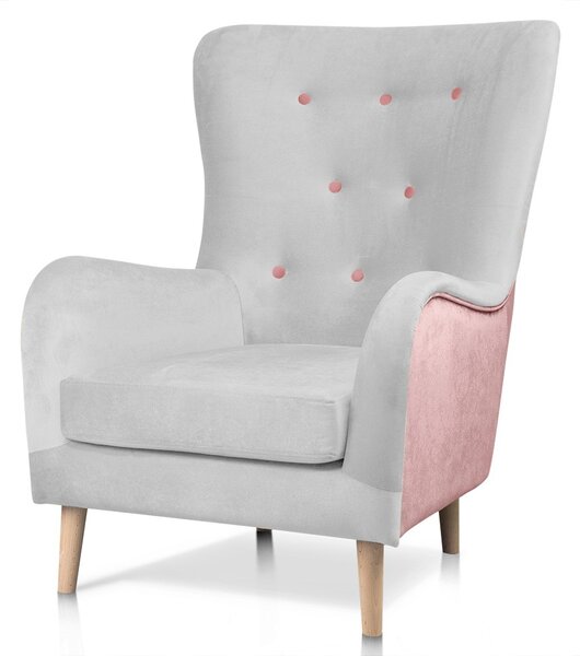 Różowy fotel typu uszak Bambino