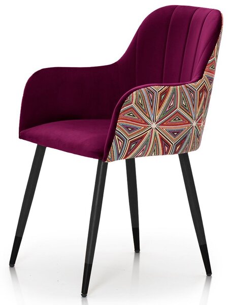 Krzesło z podłokietnikami Tulip 2 geometryczny wzór