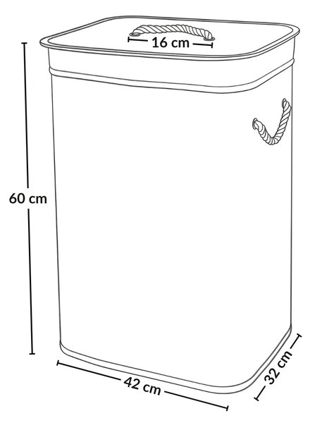 Bambusowy kosz na pranie SADE, 80 l