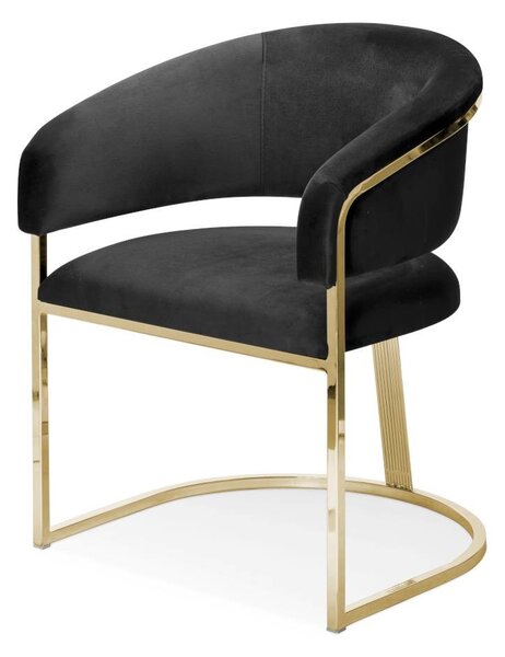 Nowoczesne krzesło Marcille na złotych nogach