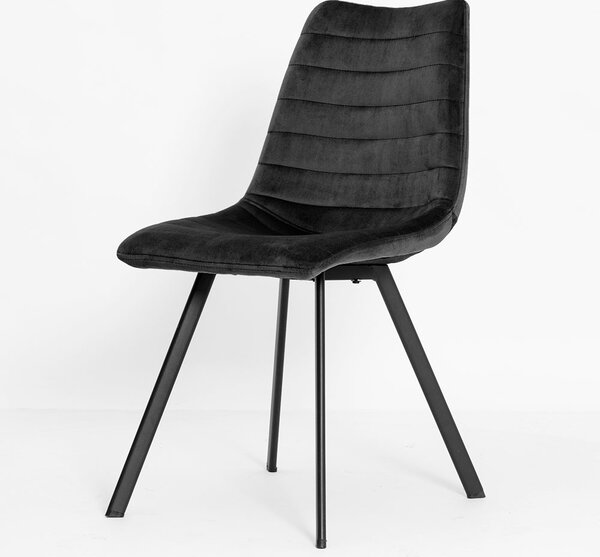 Nowoczesne krzesło welurowe Kiami czarne