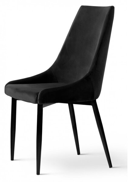 Krzesło Luis velvet w kolorze czarnym czarne nogi