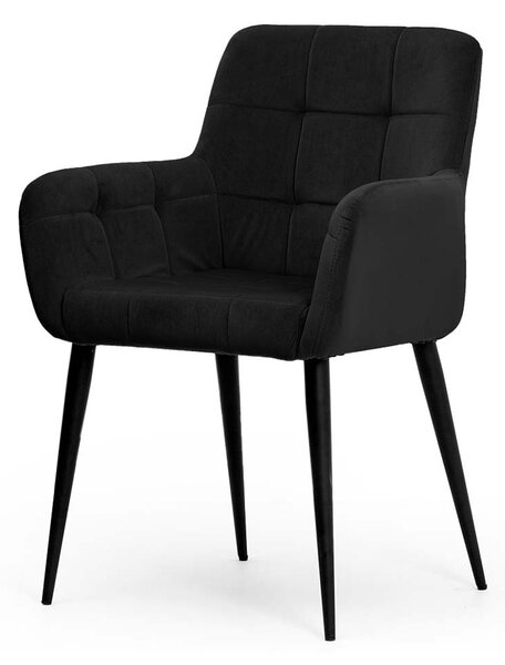 Krzesło tapicerowane Amari czarny welur