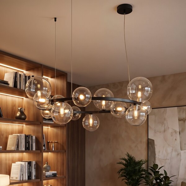 NOWOCZESNA LAMPA WISZĄCA CZARNA MERIDO W15