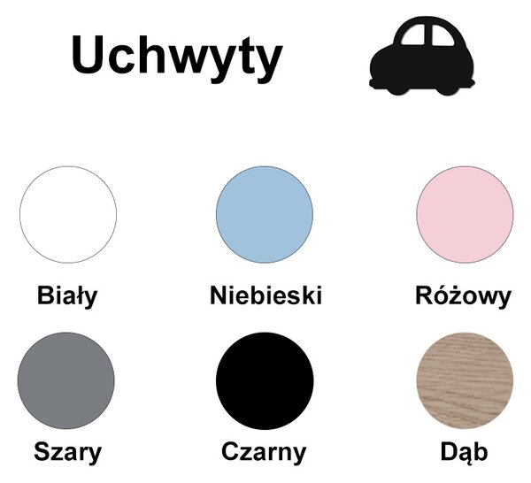 Zestaw mebli dziecięcych CARS 3 el. - Wybór koloru - Komoda, Szafa, Regał