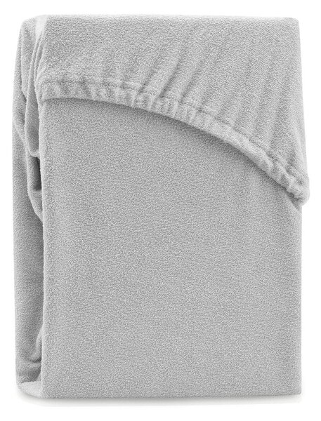Jasnoszare prześcieradło frotte z gumką 140x200 cm Ruby – Restilo