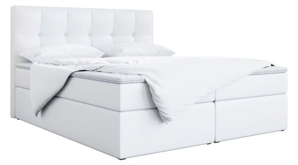 Nowoczesne łóżko kontynentalne 120x200 z materacem i podwójnym pojemnikiem na pościel - ALVIN / Madryt 920