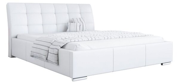 Dwuosobowe łóżko tapicerowane 120x200 cm z wysokim, pikowanym wezgłowiem - GALA / Madryt 920